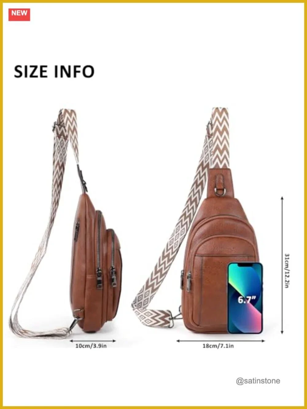 Small Sling Bag Crossbody Purse for Women Leather Adjustable Strap Travel